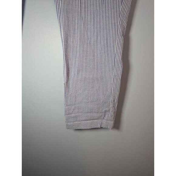 Polo Ralph Lauren Womens Blue White Striped Seersucker Nautical Ankle Pants 14 - Picture 8 of 13